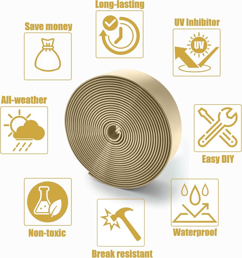 Lumpro Vinyl Straps for Patio Chair Repair Kit 2'' Wide 10 Ft Long Replacement Straps + 10 Free Rivets for Outdoor Lawn Furniture Chaise Lounge Repair (Driftwood) - Image 3